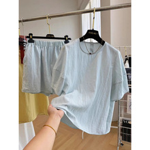 短袖小衫短裤两件时尚套装女夏季薄款气质穿搭一整套