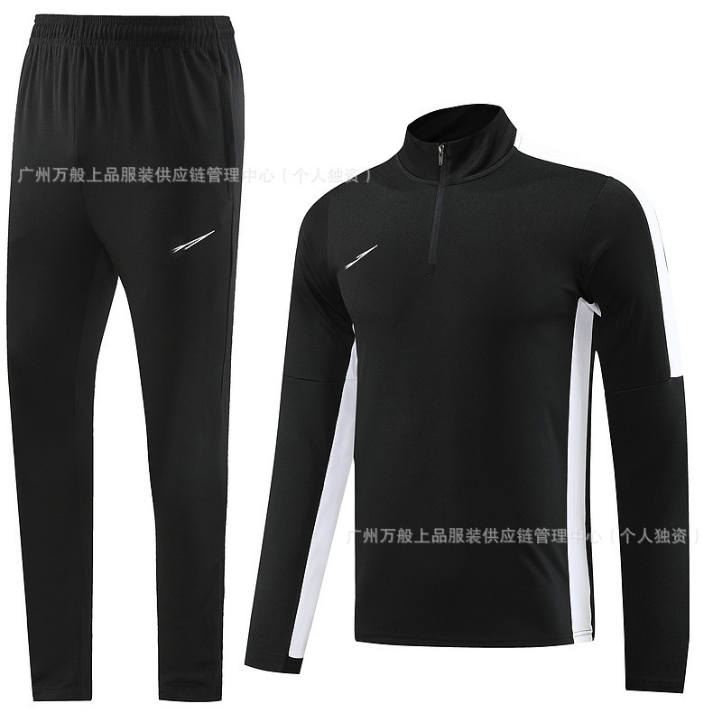 NB半拉链冬装长袖长裤套装训练俱乐部基础足球服球衣长拉logo外贸|undefined