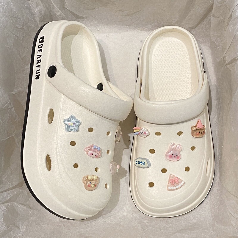 Croc Shoes Women's Summer Outer Wear New Thick-Soled Eva Sandals Non-Slip Non-Stinky Feet Beach Slippers Women's Models