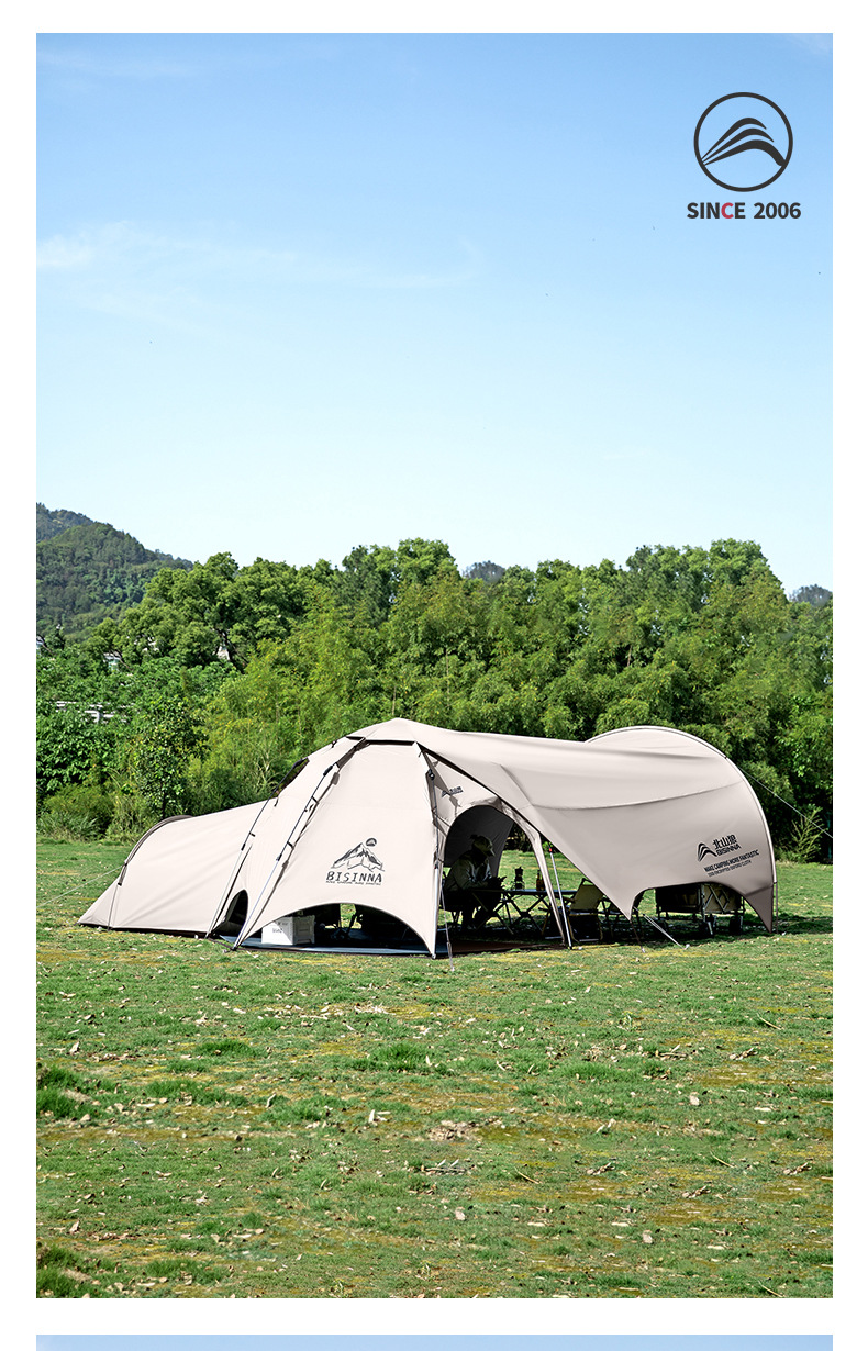Dome Canopy Tent Outdoor Sunshade New Camping Style Fully Automatic Quick-Open Sunshade Titanium Black Coating 2026 New Model