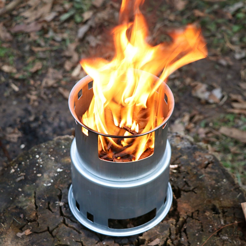 Spot wholesale split wild firewood furnace outdoor barbecue stove three cups mini furnace