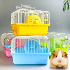 仓鼠笼子小田园仓鼠笼金丝熊跑轮水壶食盆基础笼全套宠物用品批发