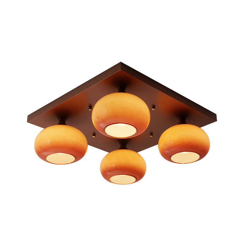 Maillard chino moderno sala de estar lámpara de techo retro caramelo caqui sala de vidrio protección ocular lámpara de techo 194L