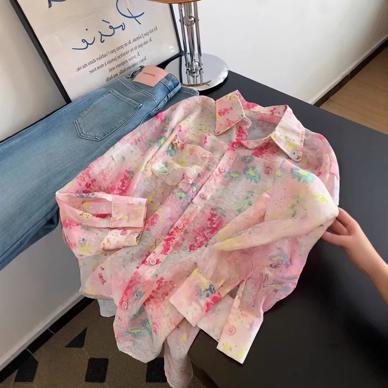 2026 New Style Printed Casual Sun-Protective Long-Sleeve Shirt Jacket for Women, Loose and Lazy Style, Mid-Length Design 2026 New Style Printed Casual Sun-Protective Long-Sleeve Shirt Jacket for Women, Loose and Lazy Style, Mid-Length Design