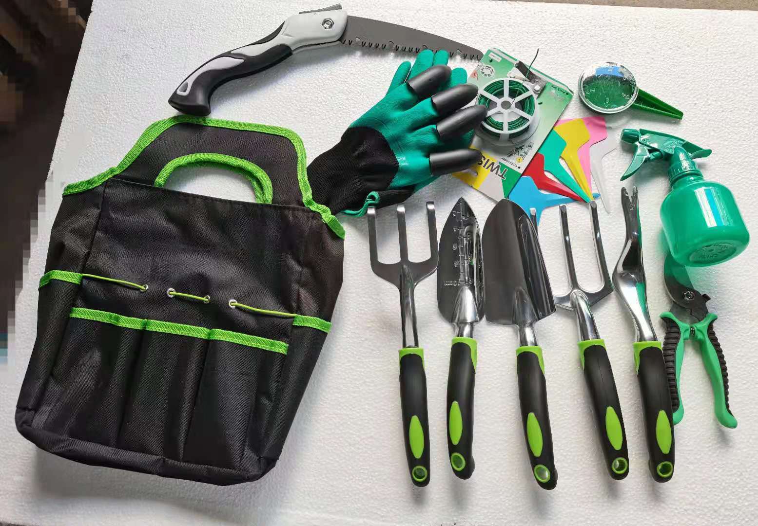 Herramientas de jardinería traje de aleación de aluminio de magnesio pala de hierro horquilla de silicona mango de dos colores de cinco piezas pala de jardín