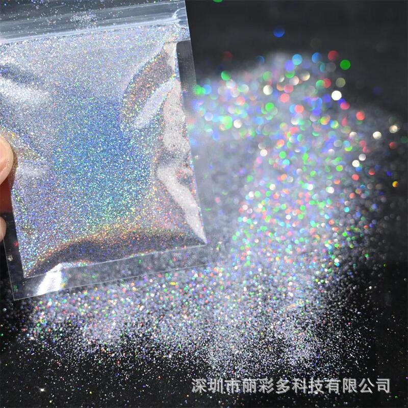 0.2M solvent-resistant high-brightness ultra-thin fine glitter powder seven rainbow powder ultra-fine glitter powder laser pigment powder