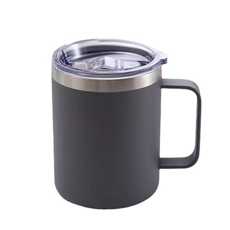 Transfronterizos con mango de 12oz taza de acero inoxidable 304 taza de café de oficina con tapa taza de cerveza se puede ajustar