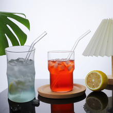 冰美式咖啡杯夏季水杯家用高硼硅玻璃竹节杯可乐杯果汁冷饮单层杯