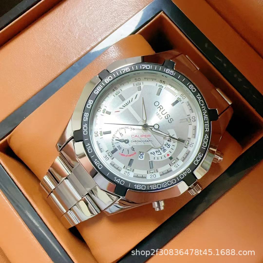 Contador de productos genuinos fresco reloj de gama alta tendencia deportiva de los hombres de negocios cinturón de acero calendario luminoso impermeable nuevo elegante