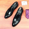 Loafers English style, retro casual footwear, trend classic suit pointy toe, genuine leather