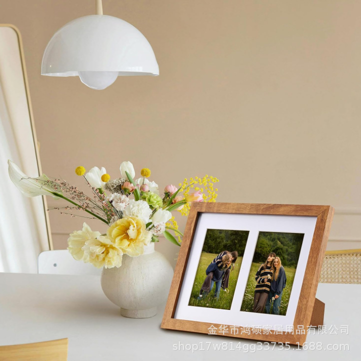 8.5x11inch Pine Collage Photo Frame with Tempered Glass Suitable for 1 Piece of 8X11 Photo or 2 Pieces of 5X7 Photos