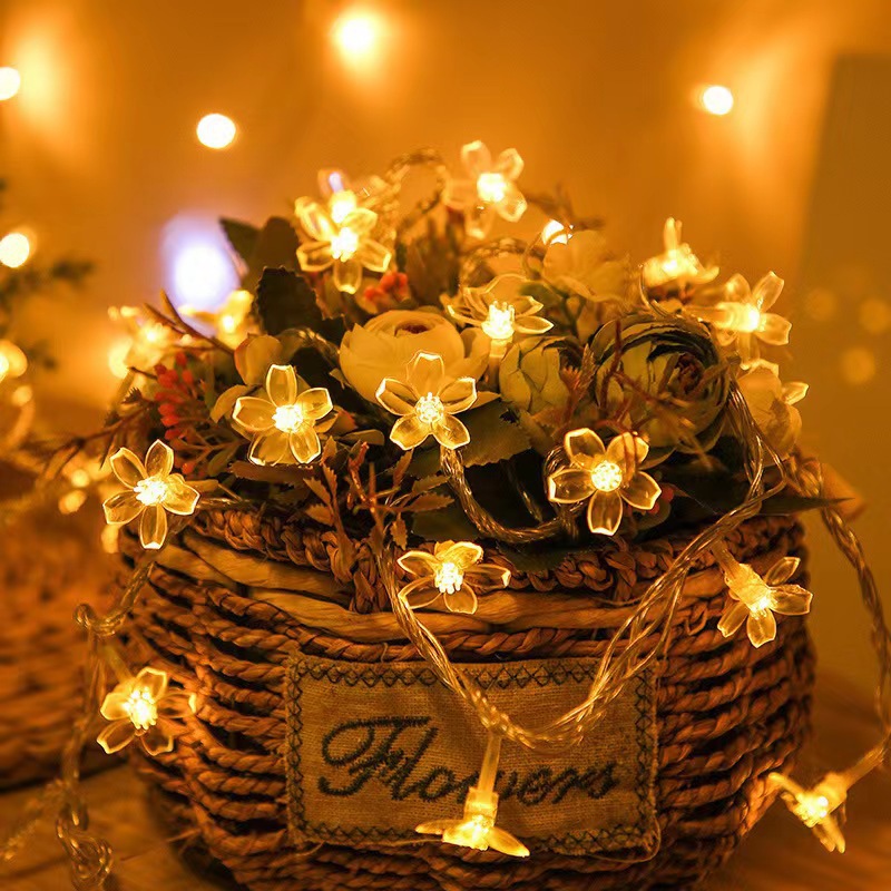 LED Solar String Lights Cherry Blossom Starry Sky Outdoor Courtyard Garden Decorative Lighting_voghion.com