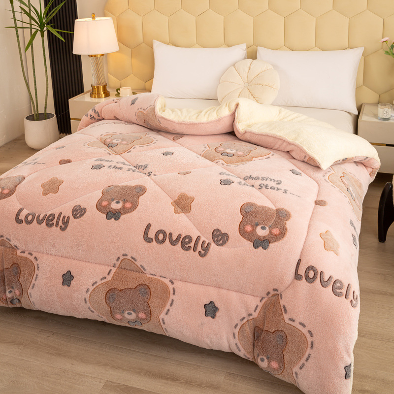 겨울벨벳이불-스타베어 [촉감이 따뜻하고 푹신하고 부드럽습니다]