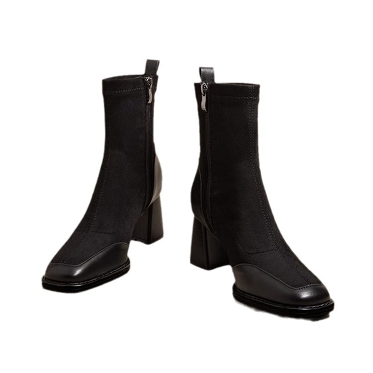 Grandi dimensioni per bambini, nuovo stile 2024 e invernale, tacchi alti spessi, stivali sottili, sensazione di alta qualità all'inizio dell'autunno, eleganti_voghion.com