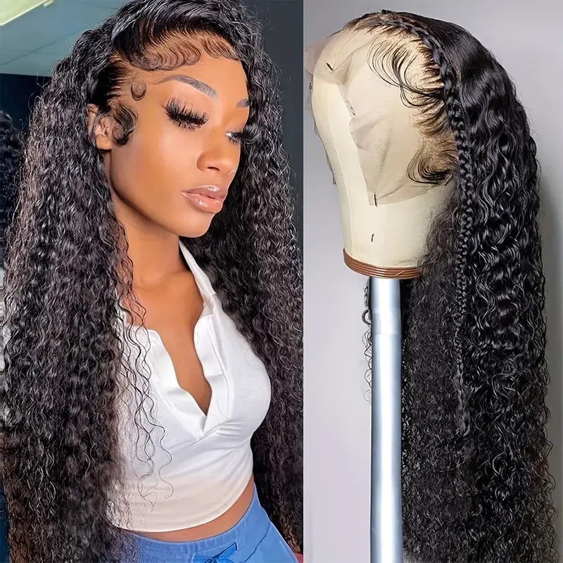 Perruque afro naturelle et duveteuse en cheveux synthétiques_voghion.com