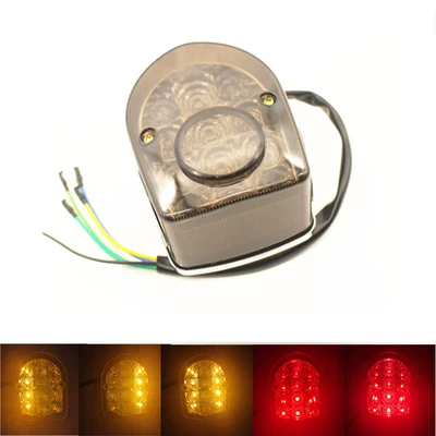 Ch-2071 Is Suitable for Little Monkey Little Golden Boy Motorcycle Modified Led Brake Driving and Steering Integrated Rear Tail Light (Tail light) - blackened-cover-led-brakedrivingsteering-5-wires