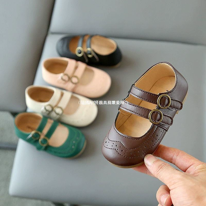 Детские туфли на плоской подошве ярких цветов, весенне-осенние туфли принцессы для девочек в корейском стиле, детская обувь на мягкой подошве, кожаные туфли для мальчиков в стиле ретро.