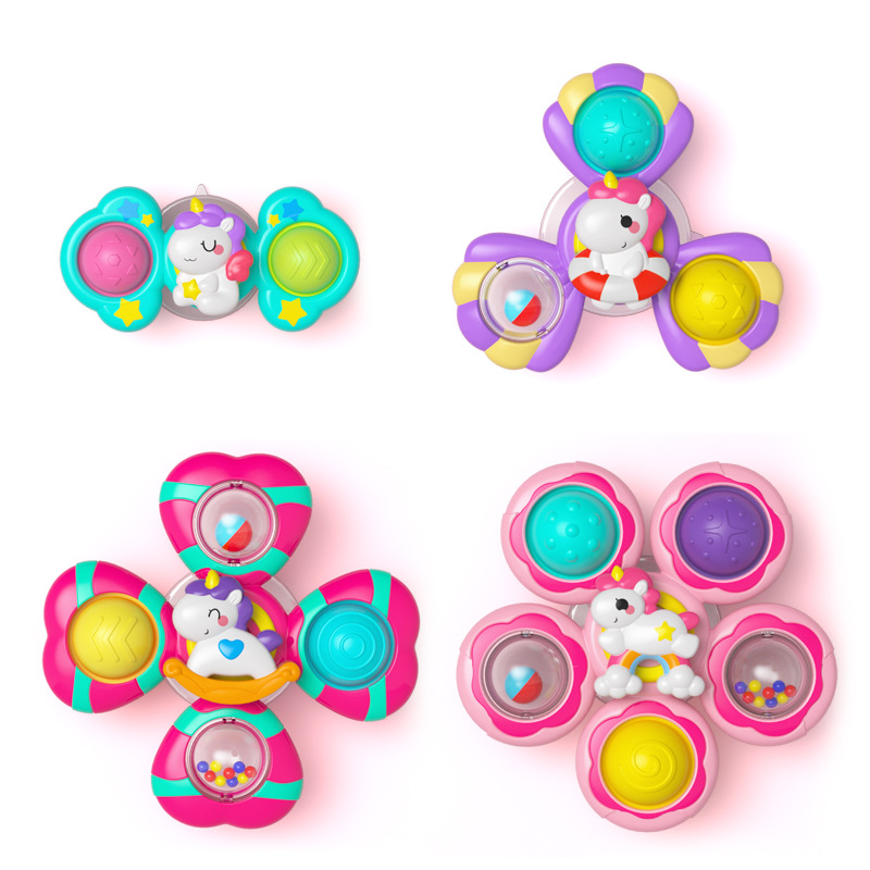 Mesa de comedor de unicornio giratoria con ventosa para bebés transfronteriza, toalisador de giroscopio, baño, baño, juguete giratorio