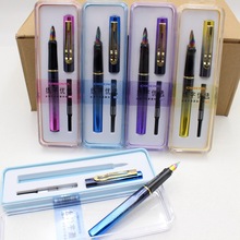 批发钢笔3.4mm金属换囊两用炫彩钢笔学生正姿盒装EF彩尖练字钢笔