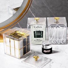 化粧綿収納ケース付き綿棒ケース蓋付き家庭用化粧台化粧品フロス綿棒ケース防塵防水ケース