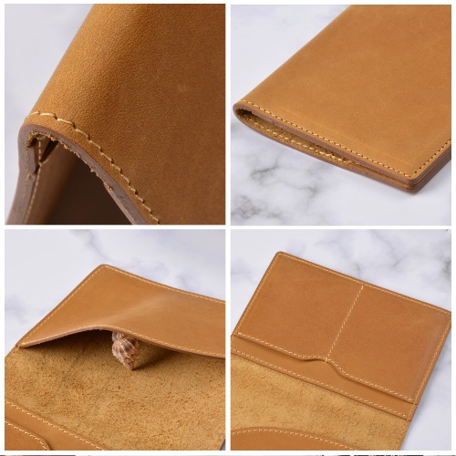 First-layer cowhide passport holder, retro handmade passport protective cover, universal air ticket, multi-functional card holder, document bag storage