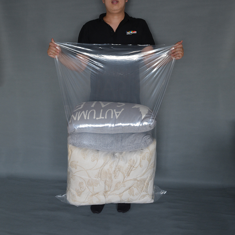 Gran bolsillo plano transparente almacenar embalaje polvo bolsa plástica bolsa de película plástica envasado de alimentos bolsa de película interna fija