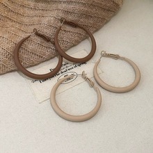 复古港风美拉德咖色耳环2024新款爆款高级感耳圈气质轻奢时尚耳饰