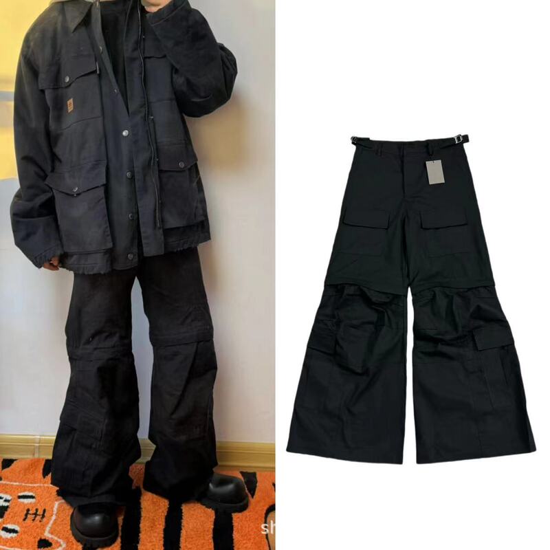 B's Hot King 23FW Custom-dyed Washed Flared Cargo PanTs Ts Same Style Paris Style Cargo PanTs Trendy