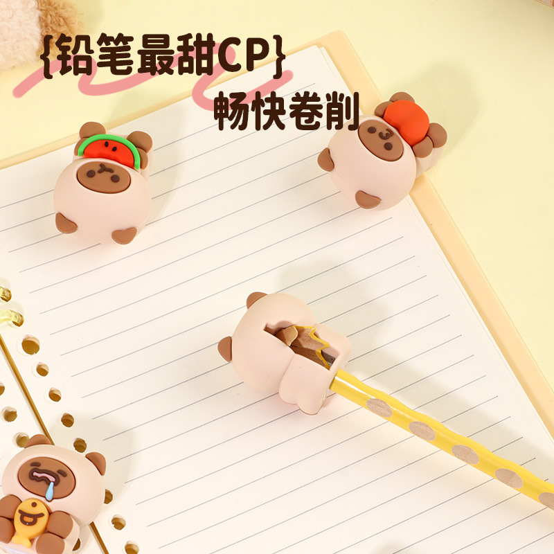 KUKI Keqijia Kitty Agou Sacapuntas Adornos de dibujos animados Sacapuntas Sacapuntas manuales especiales para estudiantes de primaria