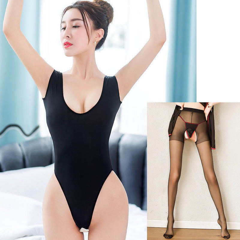 Traje de ropa interior sexy de agua muerta Super transparente ropa de pelo medias SM sexy mono abierto caliente