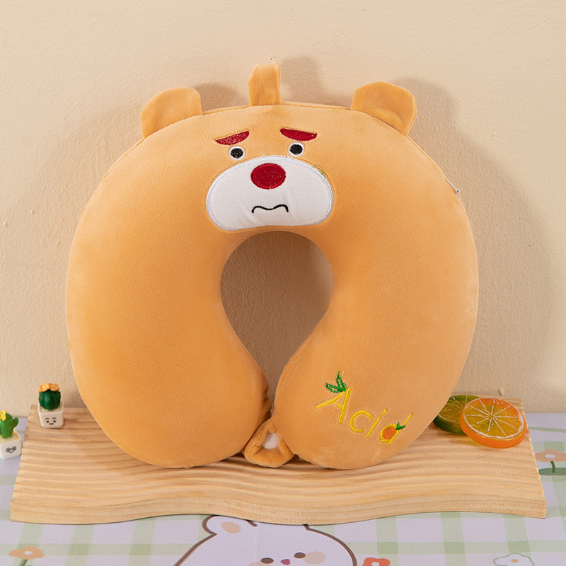 Almohada en forma de U de negocios, almohada para el almuerzo de oficina, viaje de negocios, almohada para el cuello de rebote lento, almohada en forma de U de espuma con memoria de joroba