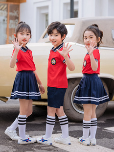 Primary School Students' Cotton June 1St Performance Outfits, Kindergarten Graduation Photo School Uniforms, College Style Unisex Sets, British College Style