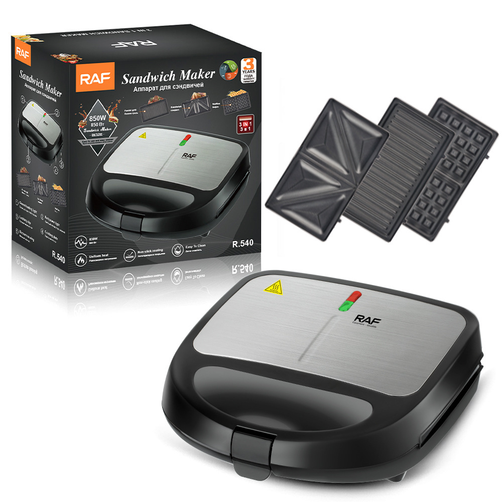 Macchina per waffle, panini, hamburger, grill, teglia elettrica, macchina per la colazione 3 in 1_voghion.com