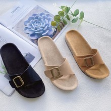 英伦风夏季女鞋小众设计情侣专用鞋女款中性凉鞋一条带勃肯鞋