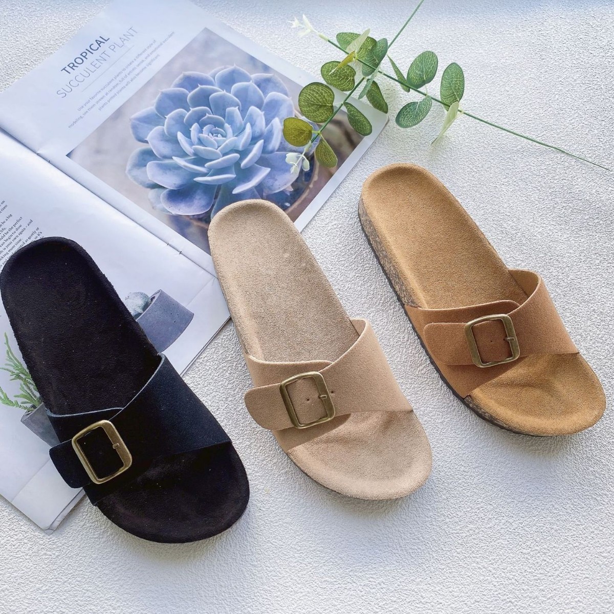 英伦风夏季女鞋小众设计情侣专用鞋女款中性凉鞋一条带勃肯鞋