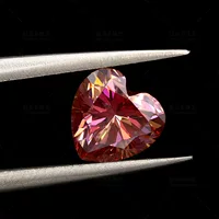 Красочные серьги-подвески с кольцом классической огранки в форме сердца из муассанита, основной камень 6,5 мм, 1 карат, имитация цветного бриллианта, производитель оптом
