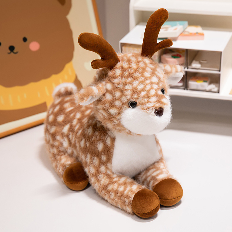 Elk Sika ciervo muñeca lindo ciervo juguete de peluche accesorios de fotografía para niños muñeca de trapo muñeca transfronteriza