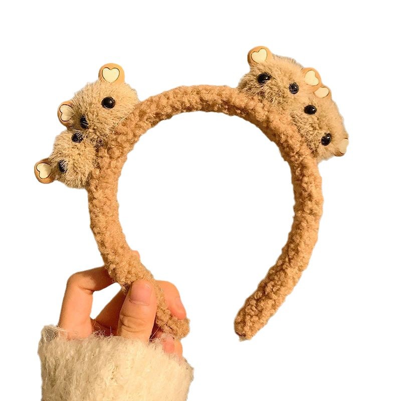 Doll en línea osos de peluche banda de cabello adorable panda banda de cabello lavar la cara banda de cabello universal banda peluda