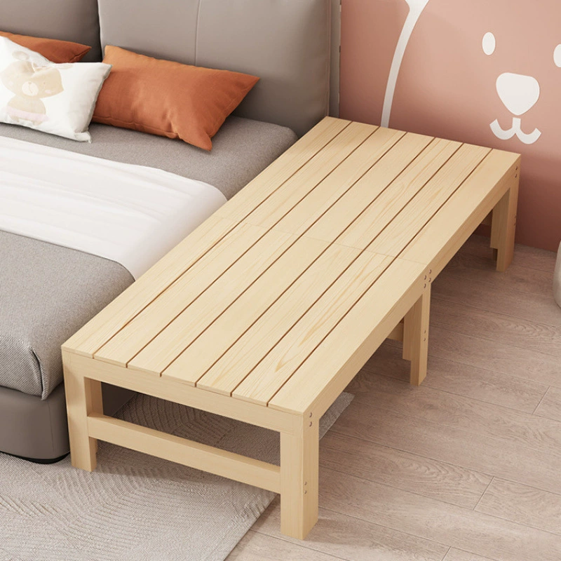 Кровать из цельного дерева, детская кровать, расширенная односпальная прикроватная кровать с ограждением, детская кроватка, большая кровать