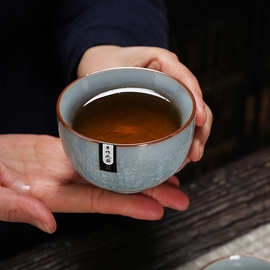 ZB6M批发哥窑开片茶盏茶杯主人杯个人专用单杯冰花陶瓷功夫茶具品