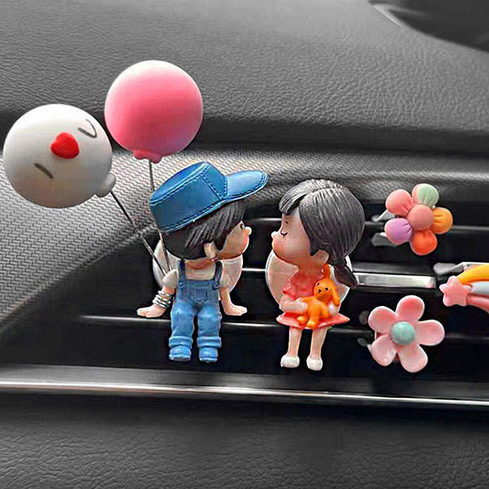 Perfume de automóvil romántico pareja aire acondicionado salida de aire perfumes clip de automóvil fragancia puede agregar perfume pareja creativa adornos
