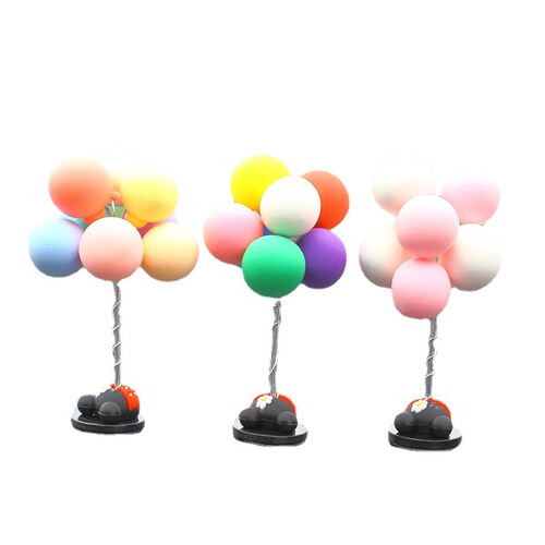 New Macaron Love Balloon Car Interior Decor Cute Dashboard Clay Balloon Car Ornament Decor