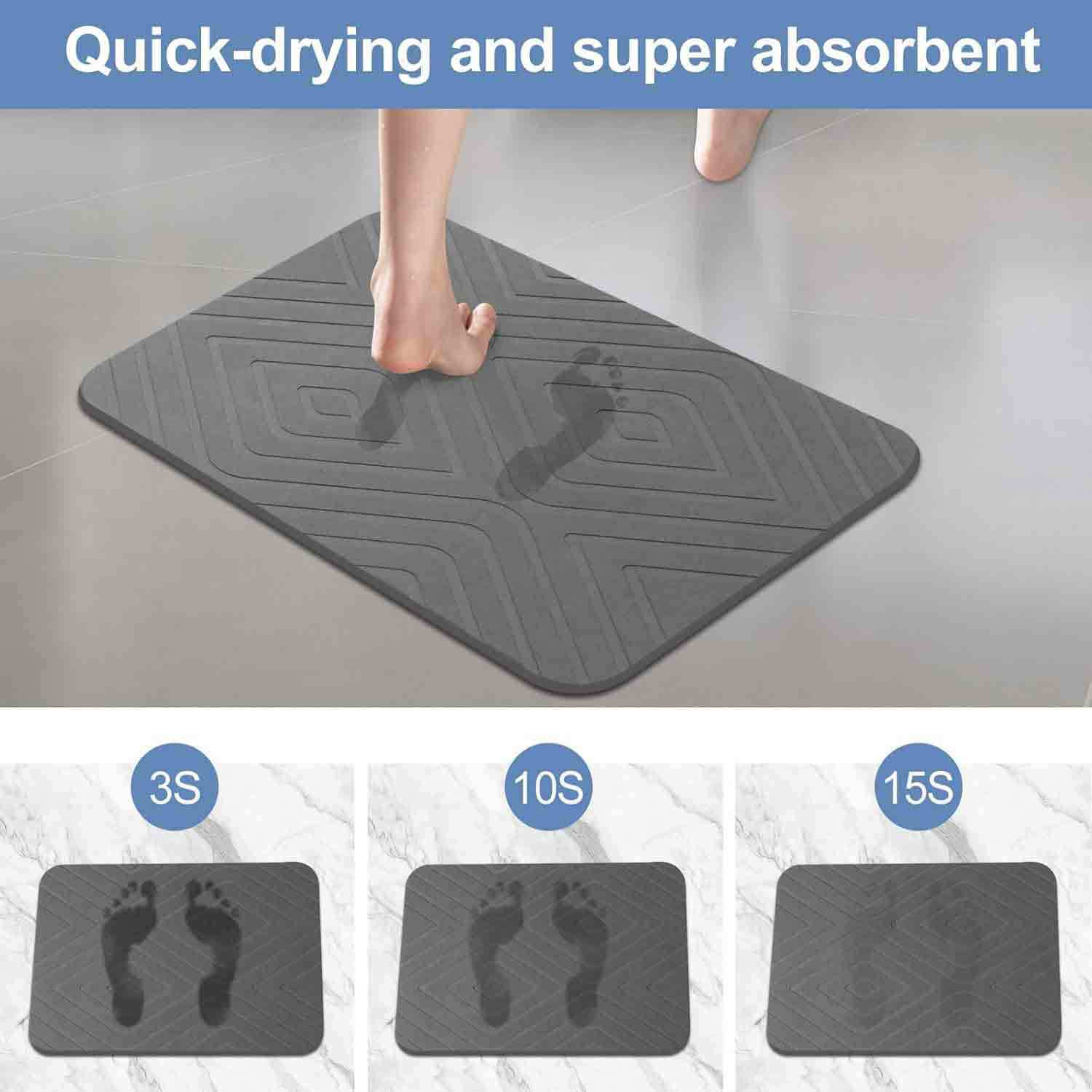 Diatomaceous Earth Bath Mat Quick Drying Non Slip Floor Mat_voghion.com