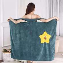 高密珊瑚绒浴裙可穿吊带浴巾批发抹胸百变浴袍柔软加厚强吸水浴裙