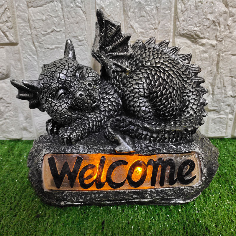 Lámpara solar pequeño dinosaurio decoración lámpara jardín creativo decoración escultura balcón artesanía paisaje Decoración