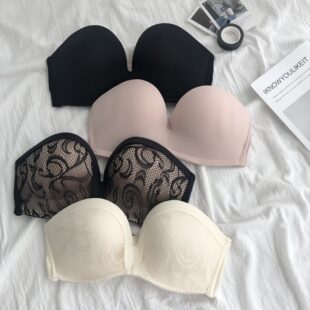 Non-slip invisible straps, wireless bra, underwear, supporting tube top, strapless