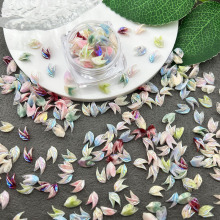 爆款软陶电镀双头叶美甲饰品混款夜光百搭花朵美甲配饰美甲素材包