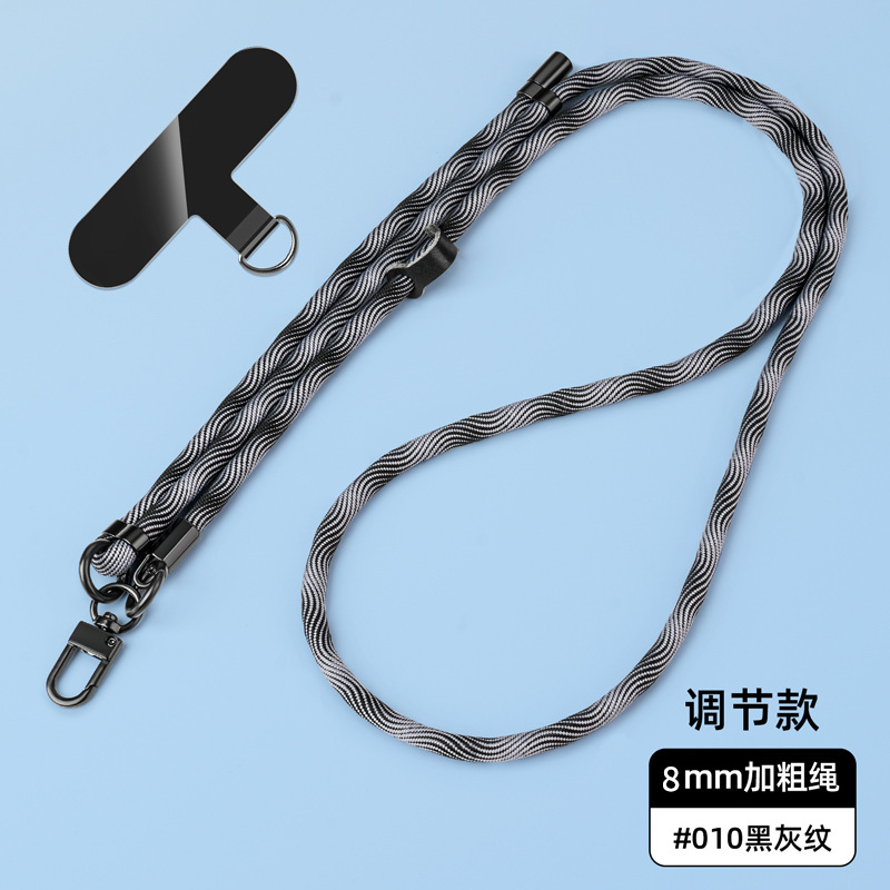 Cordón para teléfono móvil de 8mm, cuello colgante, mensajero, muñeca, eslinga de nailon resistente, cuerda anti-pérdida, longitud ajustable, espalda