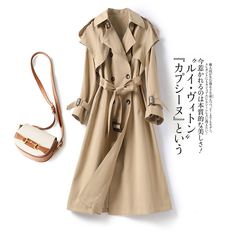 卡其色风衣外套女2025春秋新款韩版英伦收腰宽松中长款风衣外套潮