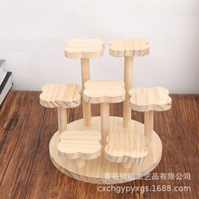 现货实木多层办公桌面收纳架小摆件茶具花架手办公仔置物展示架